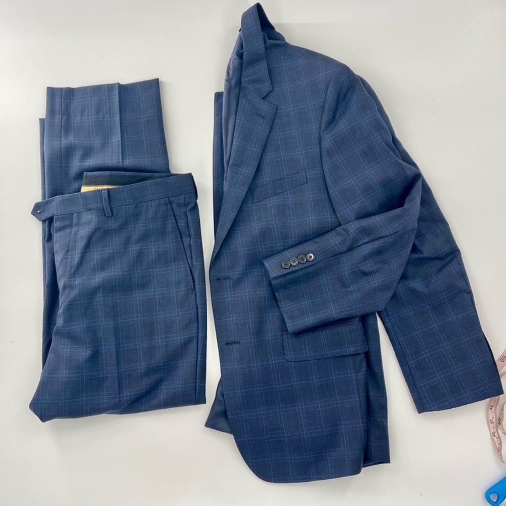 Jos A. Bank Suit Signature Gold Collection Tailored Fit Suit Blue Plaid